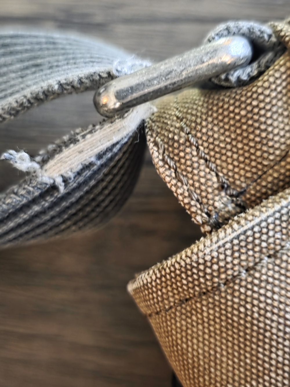 VNTG Fossil Tan Canvas Messenger Bag with Brown Leather Accents - Picture 7 of 12